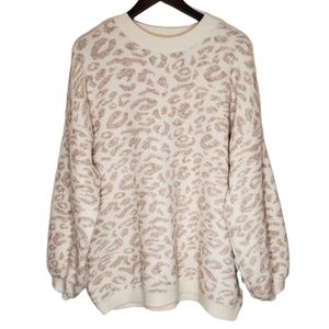 Entro Leopard Print Pullover Sweater L